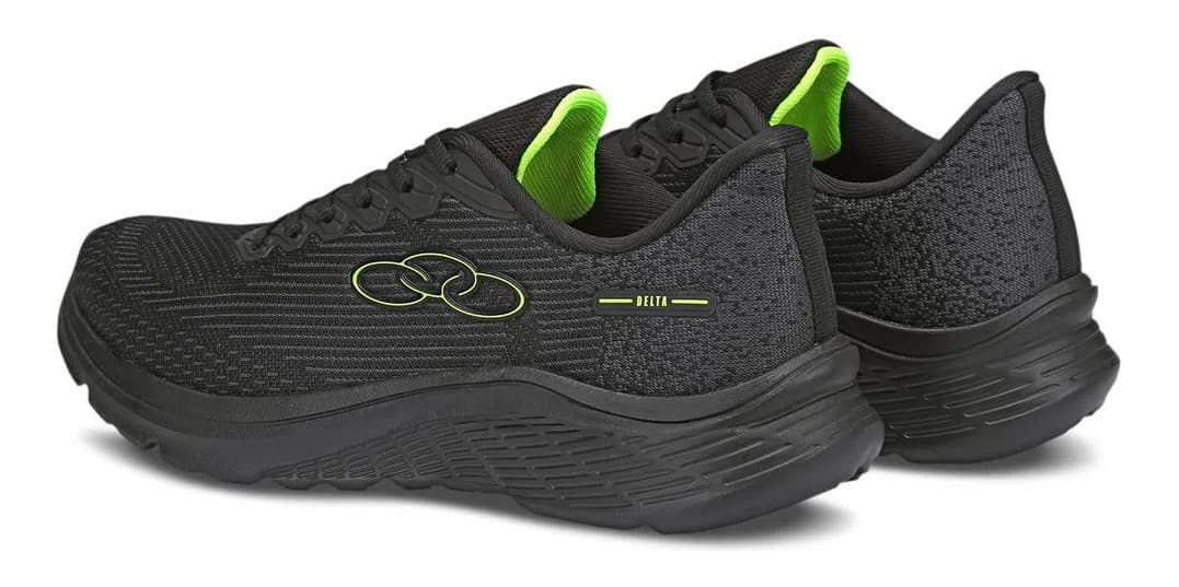 Detalhe da sola do Tênis Esportivo Masculino Delta Olympikus, mostrando a tecnologia Evasense.