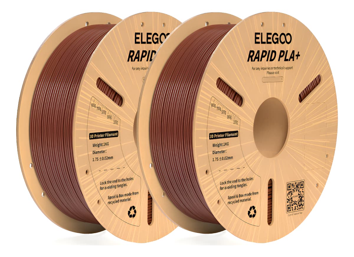 Filamento Elegoo Rapid Pla+ 2kg 1,75mm Mega Velocidade 600ms Cor Marrom