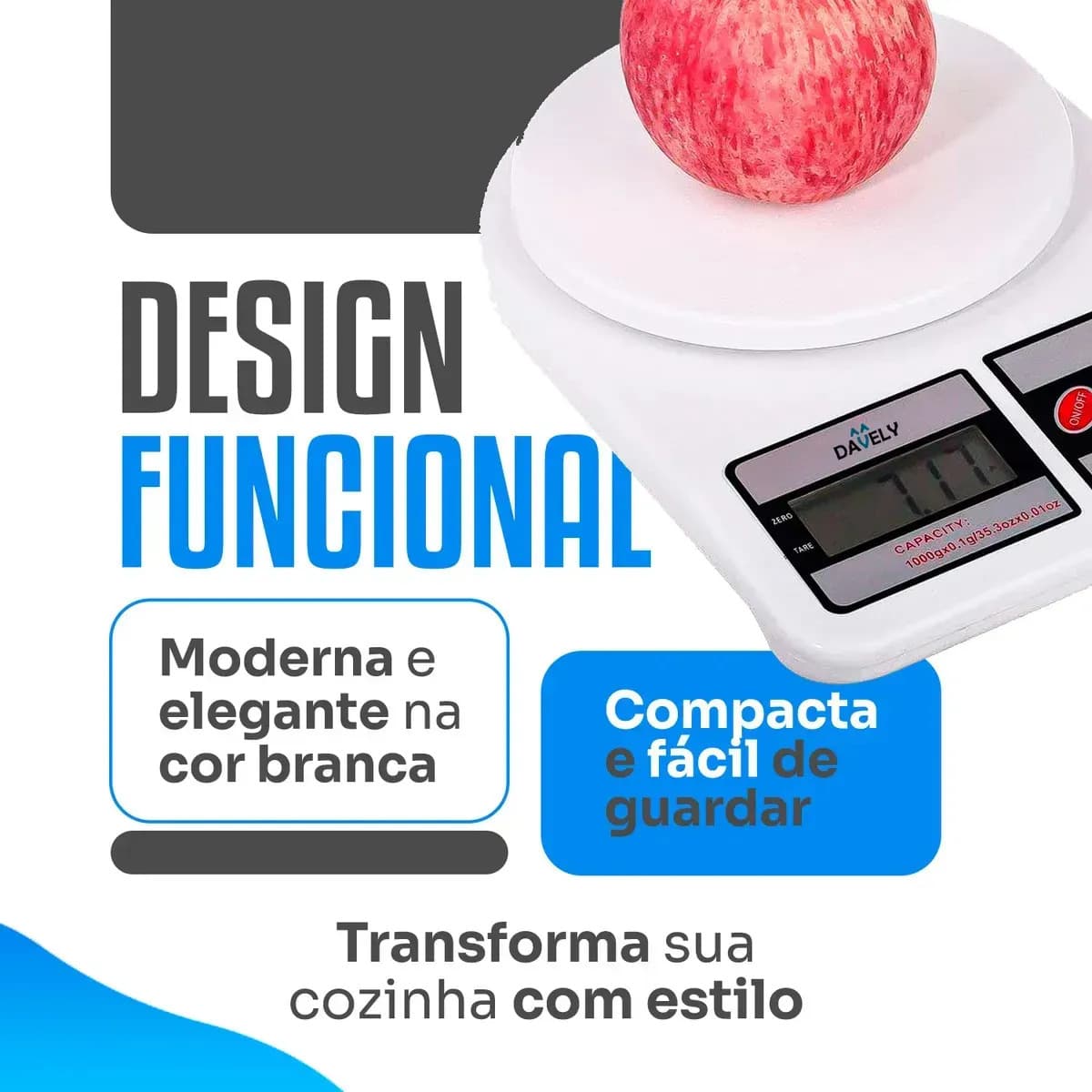 Balança Digital de Precisão 10kg Davely Cook em uso