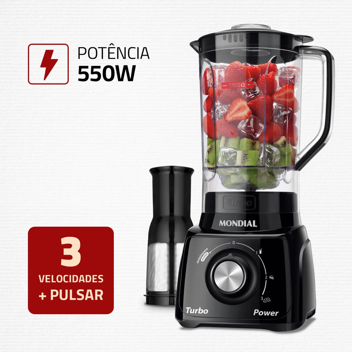 Detalhe da jarra do Liquidificador Mondial L-99 FB