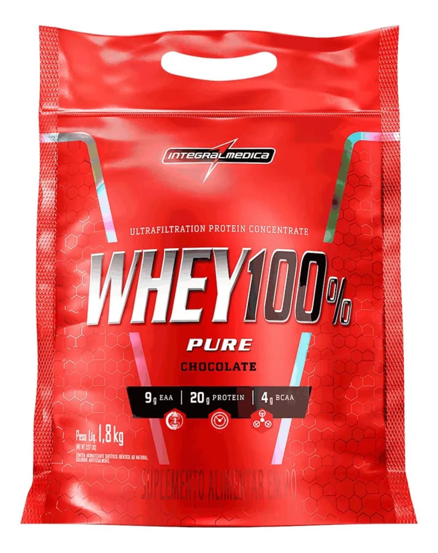 Embalagem do Whey 100% Pure Integralmédica Sabor Chocolate 1,8kg