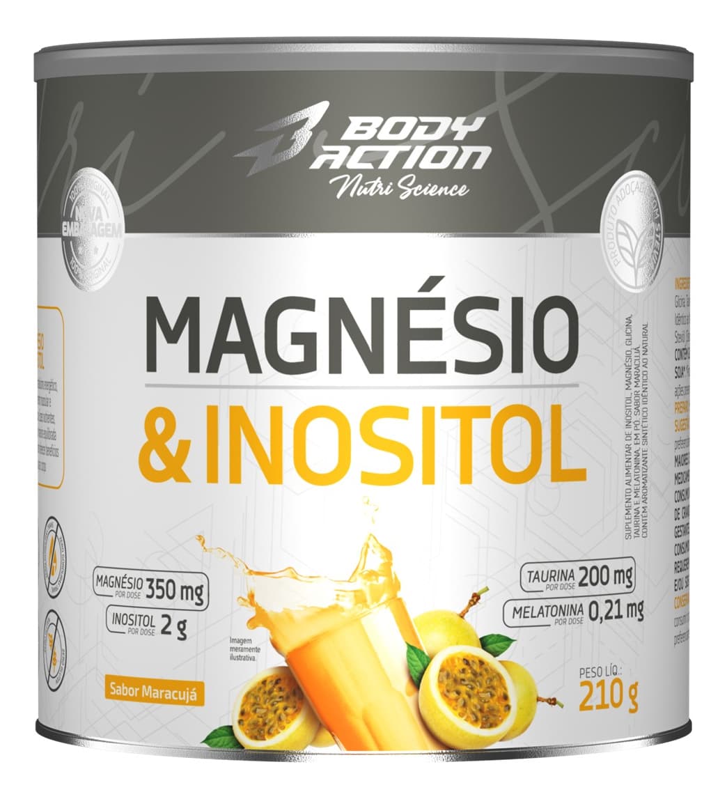 Magnésio E Inositol Taurina Melatonina Bodyaction Sabor Maracujá