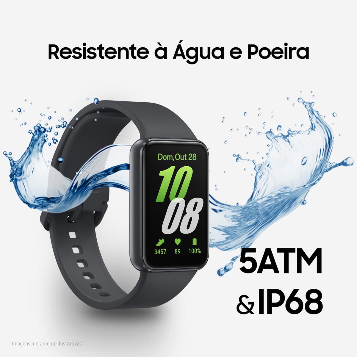 Samsung Smartwatch Galaxy Fit3 Grafite no pulso