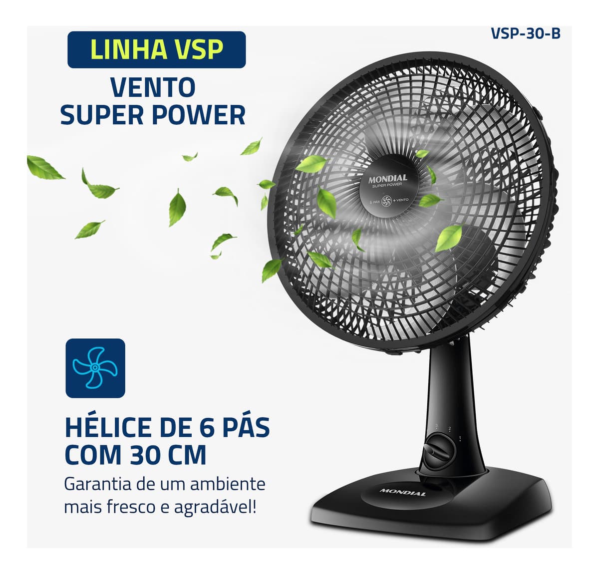 Detalhe da hélice do Ventilador Mondial VSP-30-B