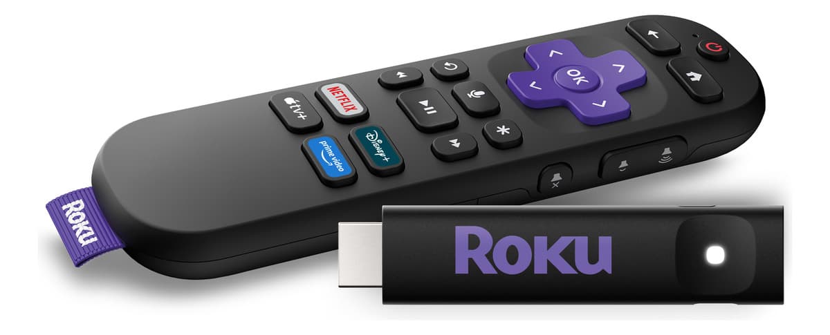 Controle remoto do Roku Streaming Stick com comando de voz