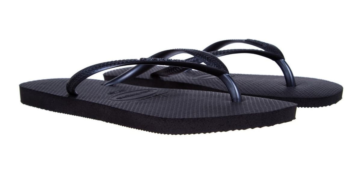 Chinelo Feminino Slim Havaianas Preto, vista lateral