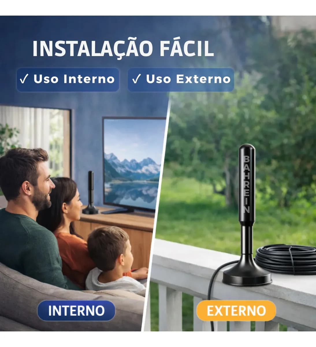 Antena Digital 4K Smart TV em uso
